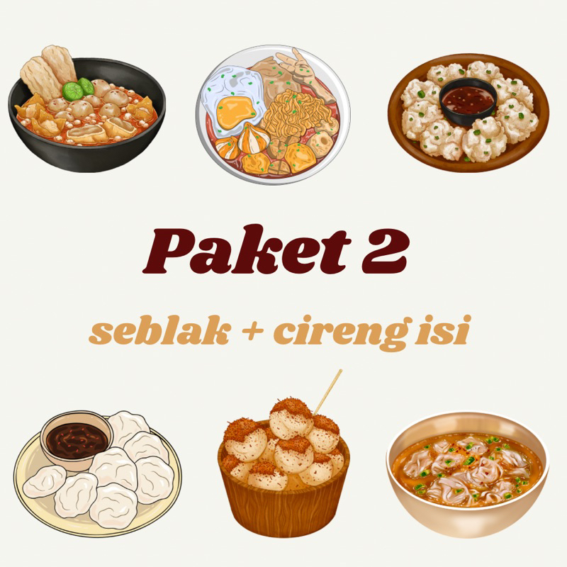 

Paket 2 seblak + cireng isi ayam suwir