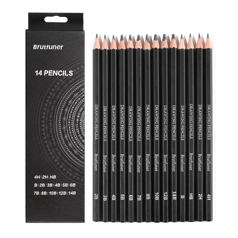 

COD Brutfuner 14 pcs Profesional Sketsa Pensil Sketsa untuk Artis Pemula Murah