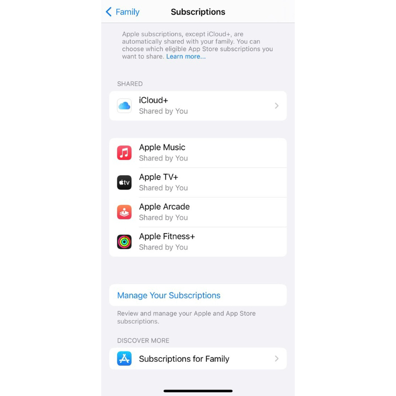 Apple One include Apple Music iCloud 2TB Apple Arcade Apple Tv Fitness FAMILY SHARING