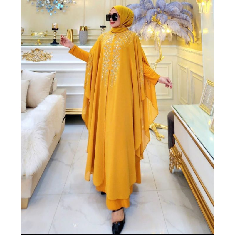 Gamis Kaftan Turkey Jersey mix ceruty Keliling Busui