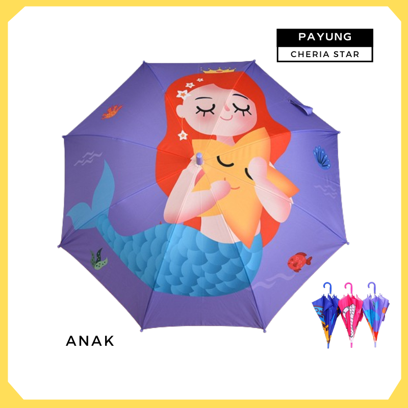 PAYUNG LIPAT ANAK PEREMPUAN KOREA UMBRELLA KIDS KARAKTER UNICORN LAKI LAKI MOTIF UNIK IMPORT C37