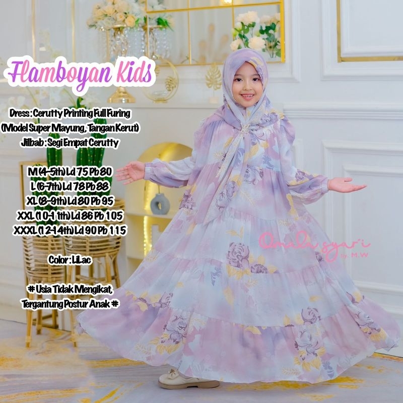 GAMIS ANAK DRESS ANAK FLAMBOYAN ORI ALIFA