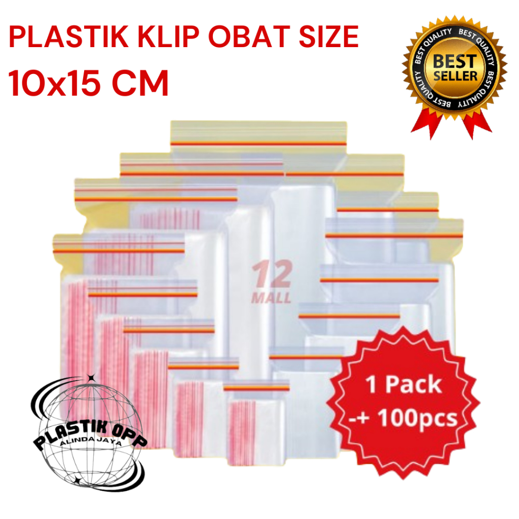 PLASTIK KLIP SIZE 10 X 15 - KANTONG KLIP KP BENING UKURAN 10x15 ISI 100 LEMBAR TEBAL / PLASTIK ZIPLO