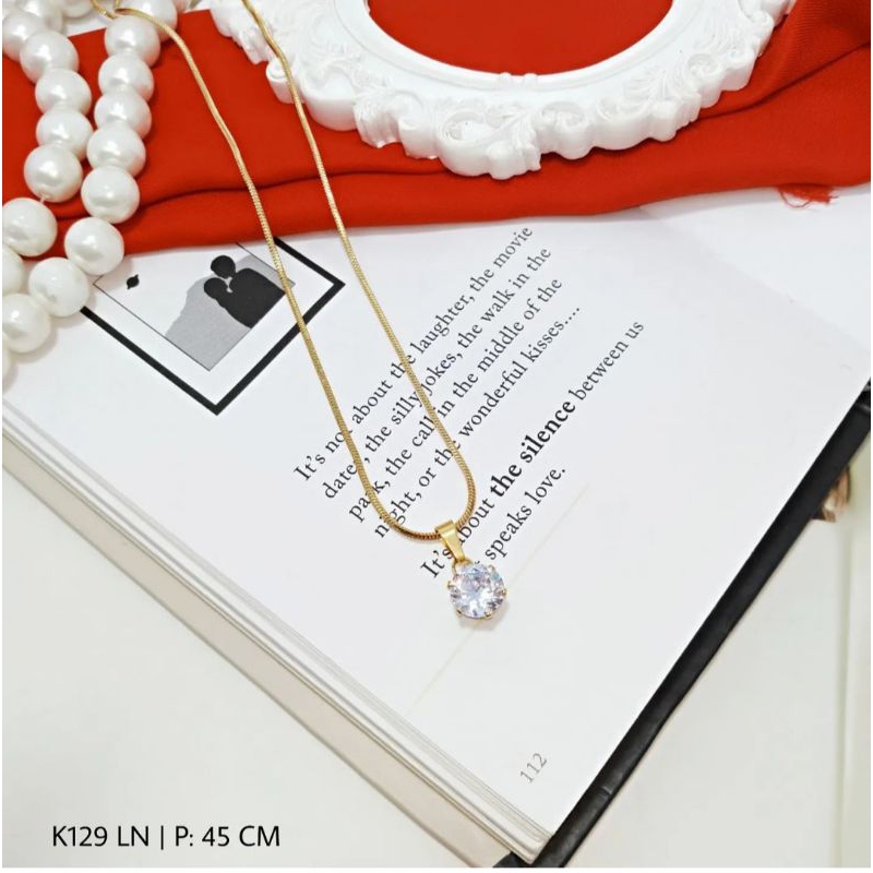 Kalung belut liontin mata satu titanium