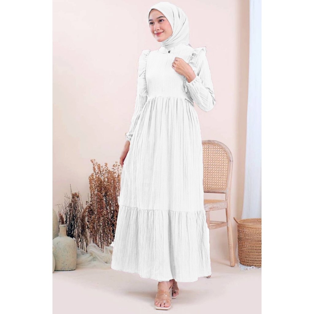 Letisa Dress Wanita Kekinian Baju Gamis Dewasa Terbaru Bahan Ladycrush Premium-5