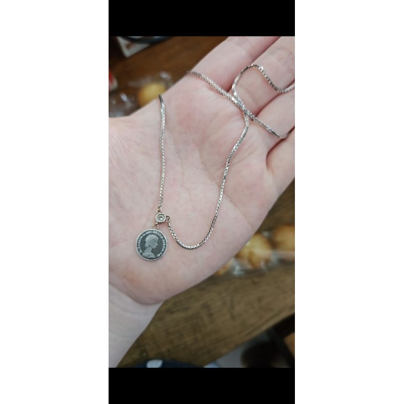 kalung koin emas asli queen elizabeth gold coin rantai hollow emas asli 375