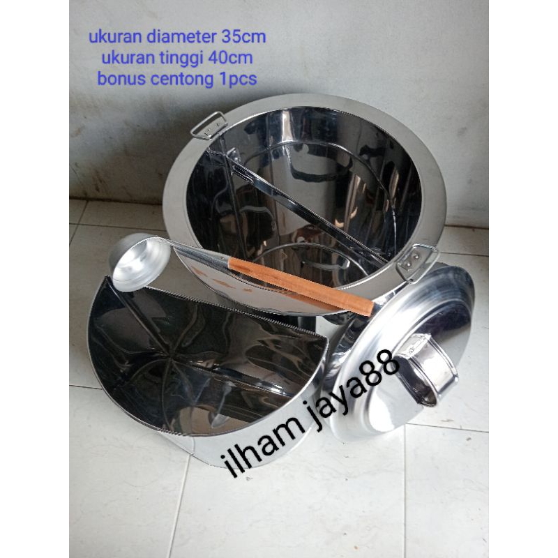 dandang bakso sekat 2 diameter 35 tinggi 40cm