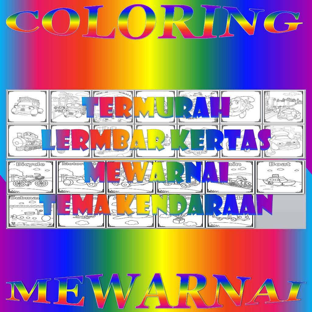 

Tema Kendaraan Lembar Kertas Mewarnai