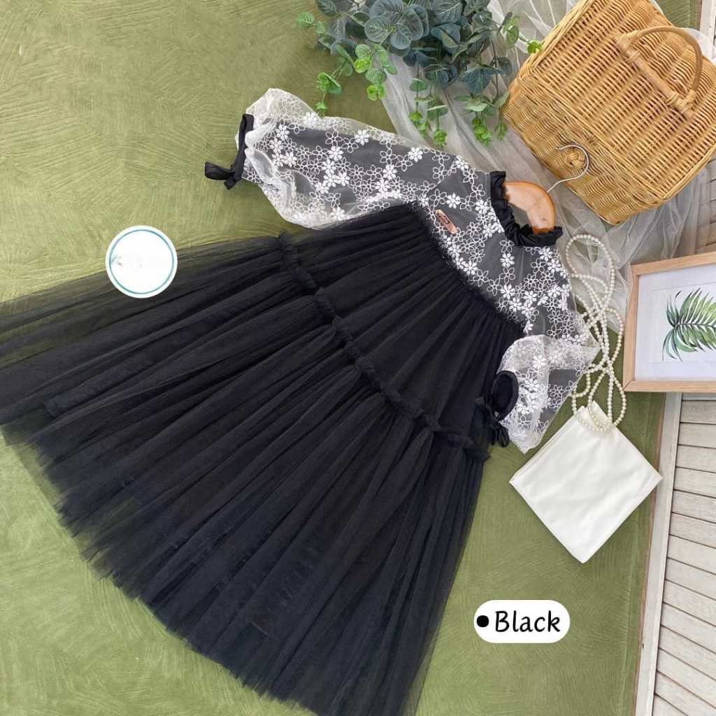 Hanania dress kids 4-6 tahun Gamis mewah pesta anak Gamis velvet mix tille baju muslim anak perempua