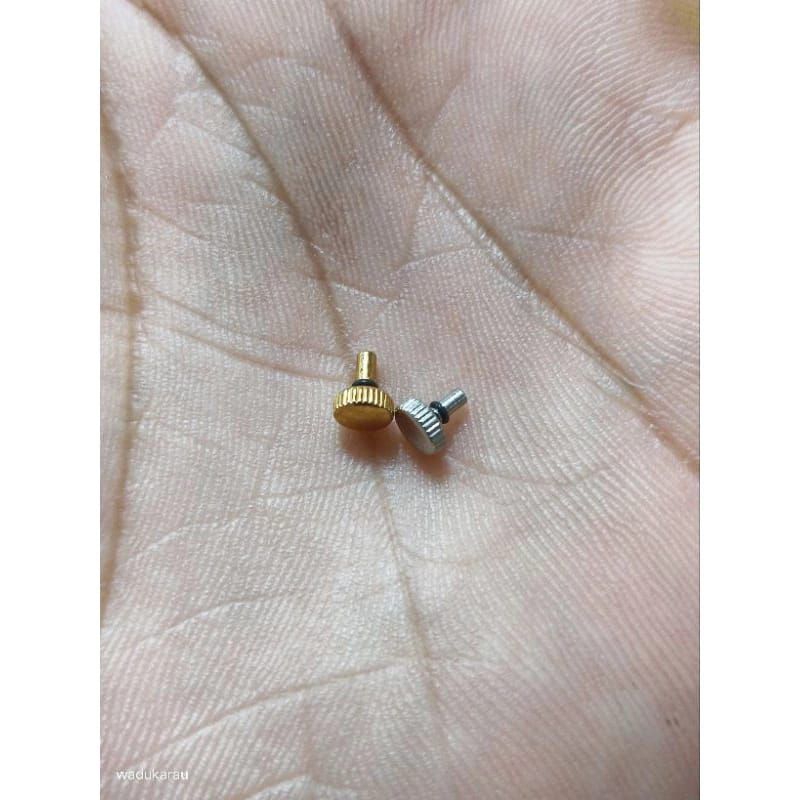 KNOP CROWN JAM TANGAN SEIKO 5 GOLD SILVER