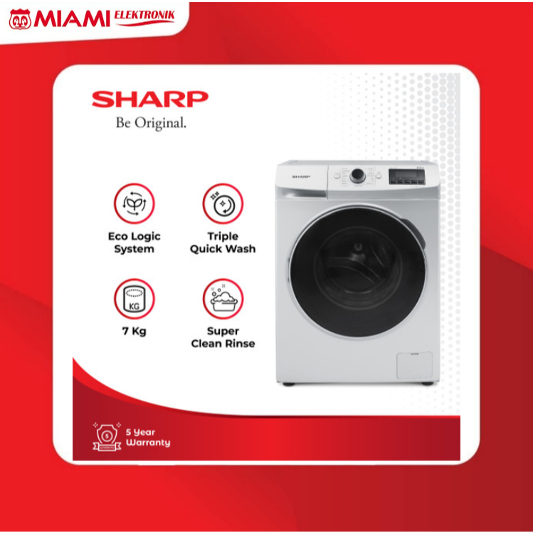 Mesin Cuci Sharp ESFL1073 Front Loading 7kg / ESFL1073W