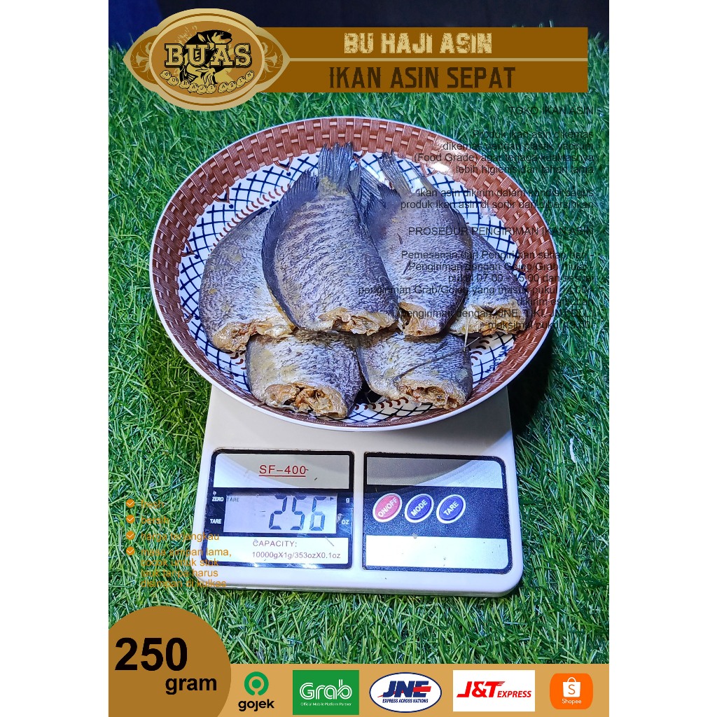 

Ikan Asin Bandung Sepat 250 Gram BUAS | Ikan Asin Bandung | Ikan Asin Sepat Bangkok | Asin Buas