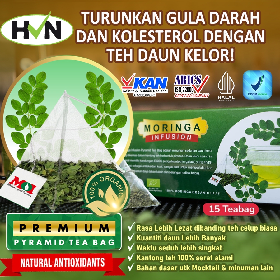 

Teh Celup Kelor Kelorina Premium Pyramid- Turunkan Gula Darah dan Kolesterol