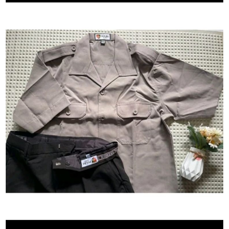 1 Stel Baju PDH jatah Polri Original / baju satpam / seragam security