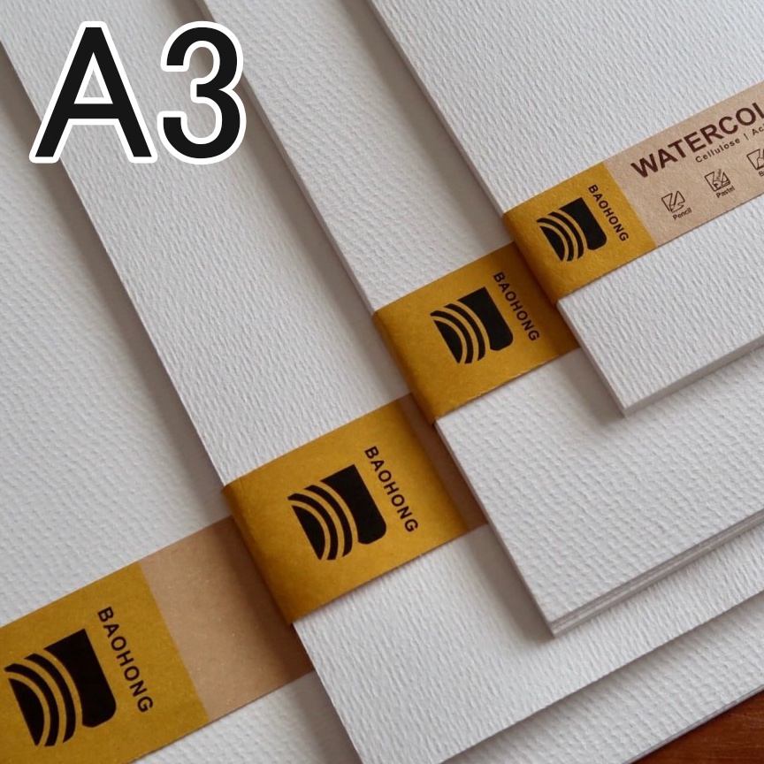

KODE E88K Kertas Cat Air Baohong Cellulose Watercolor Paper A3