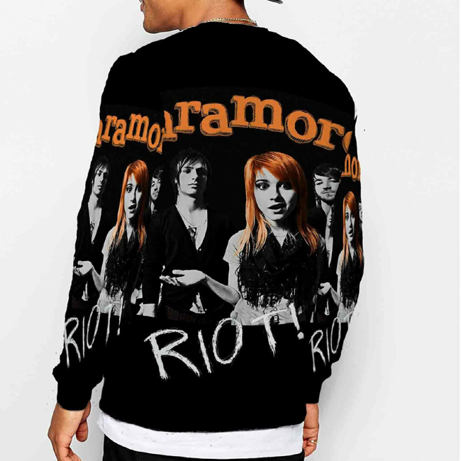 Crewneck Paramore Riot Sweater Fullprint Bahan Polyester Jersey | PO 3 Hari