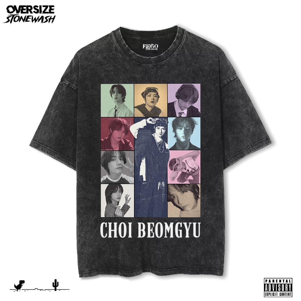 Fiego "CHOI BEOMGYU PZL" | Premium Oversize T-Shirt | Stone Wash