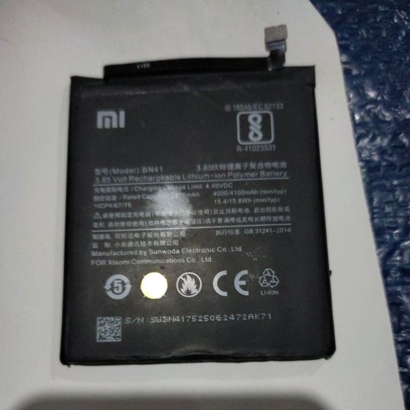batre redmi note4 mediatek (BN41)kualitas ori copotan