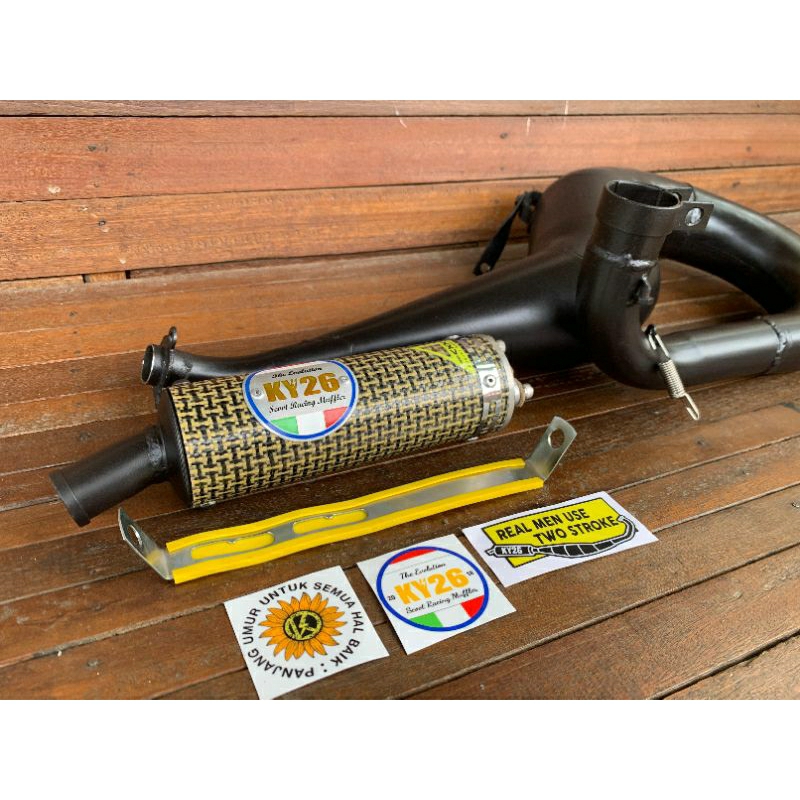Knalpot Racing Vespa Buang Kanan Tune-up Silencer Karbon Kevlar by KY26 Racing