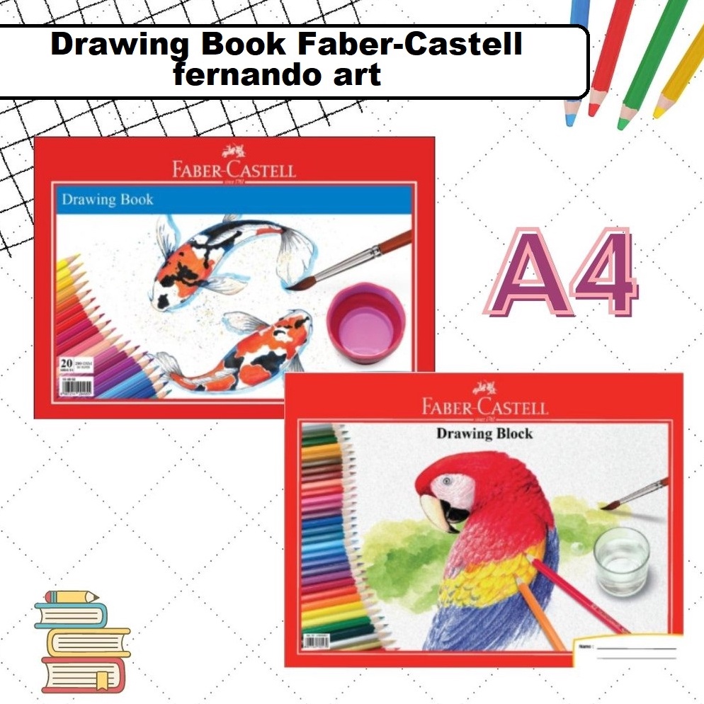

KODE F19G Buku Gambar A4 2gsmx2 lbr FaberCastell Drawing Book A4 2gsmx2sheet FaberCastell