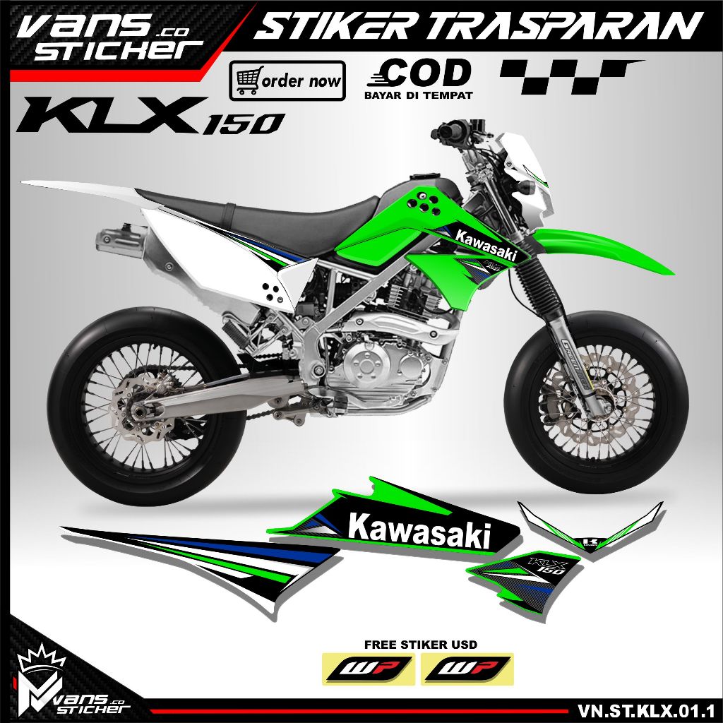 Sticker Striping KLX 150 S - Stiker Motor Kawasaki KLX 150 S 2015 variasi motor KLX 150 LAMA MOTIF O