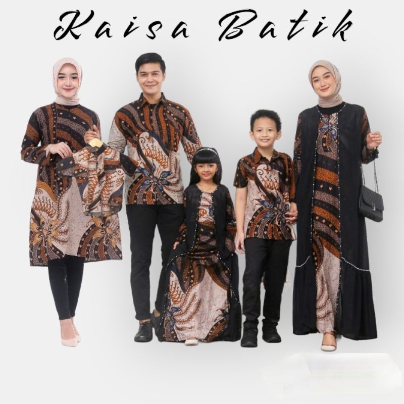 Baju batik couple keluarga untuk pesta kondangan lebaran seragam gamis muslim terbaru