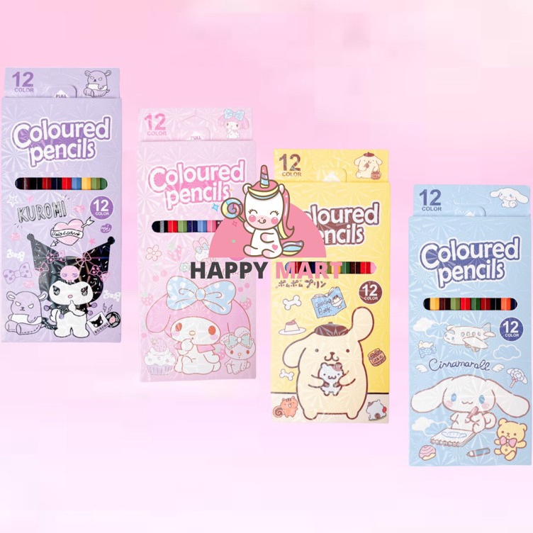 

Hadir Limited Pensil warna 12 collors sanrio kuromi melody cinnamoroll