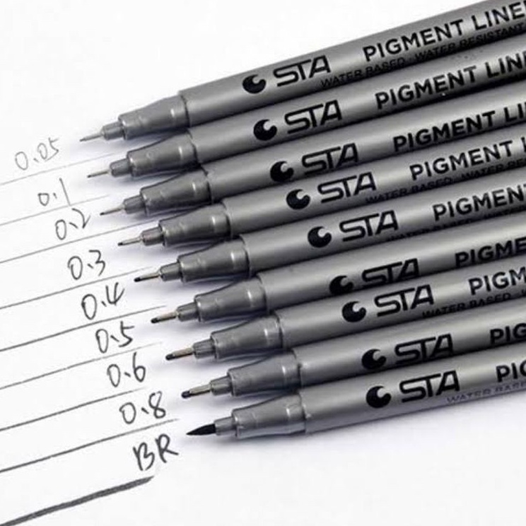 

Paling Favorit Pena Lukis STA Waterbased Drawing Pen Art Pigment Liner Water Resistent