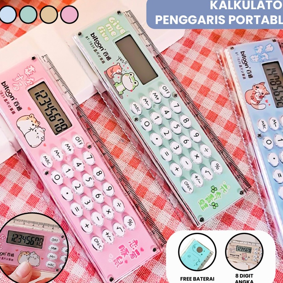 

Paket Spesial Kalkulator Penggaris Karakter 2IN1 Mini Portable Multifungsi Kalkulator 8 Digit Penggaris 15cm Perlengkapan Sekolah Anak Praktis Ruler Set Calculator Import Stockami A65