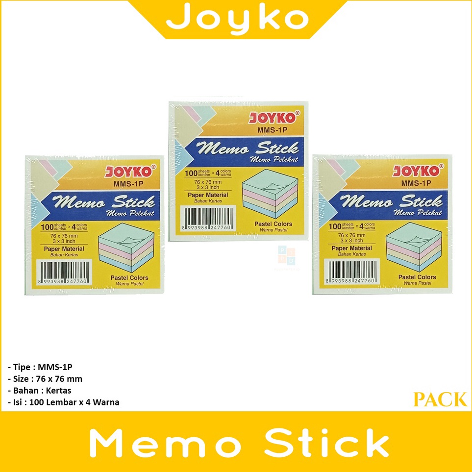

Langsung Beli Joyko Kertas Catatan MMS1P Memo Stick Pack