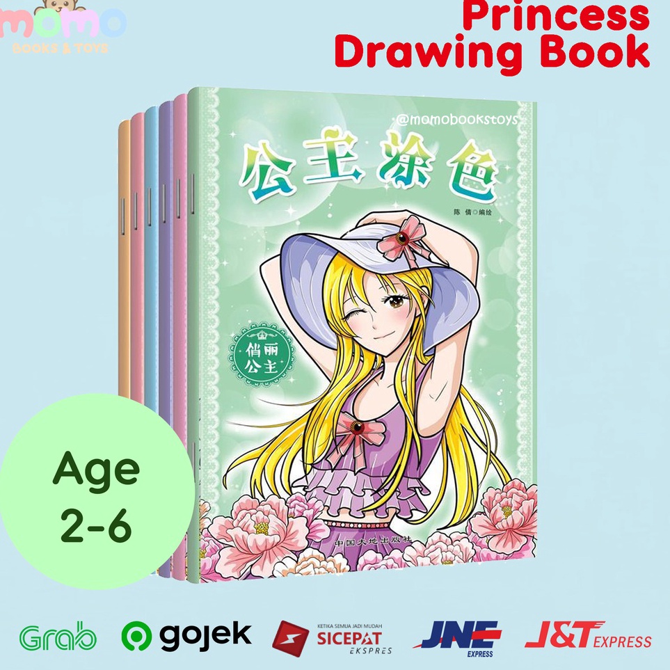Promo Terheboh  MOMO PCBA Princess DrawingColoring Book  Buku Gambar Mewarnai Anak Perempuan  Activi