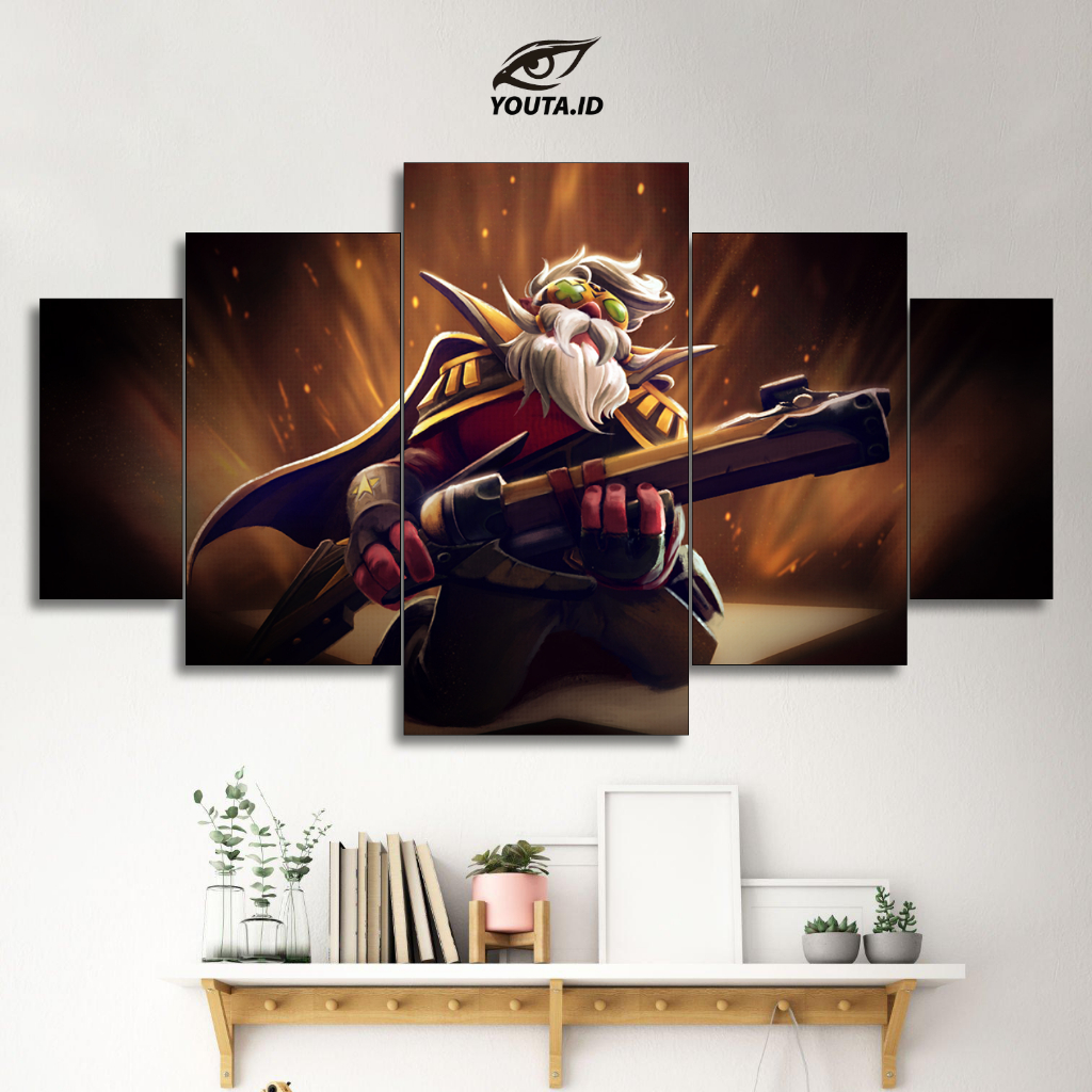 YOUTA.ID HIASAN PAJANGAN DINDING SNIPER DOTA 2 POSTER 1 SET DOTA 2 5 Pcs POSTER KAYU WALL DECOR