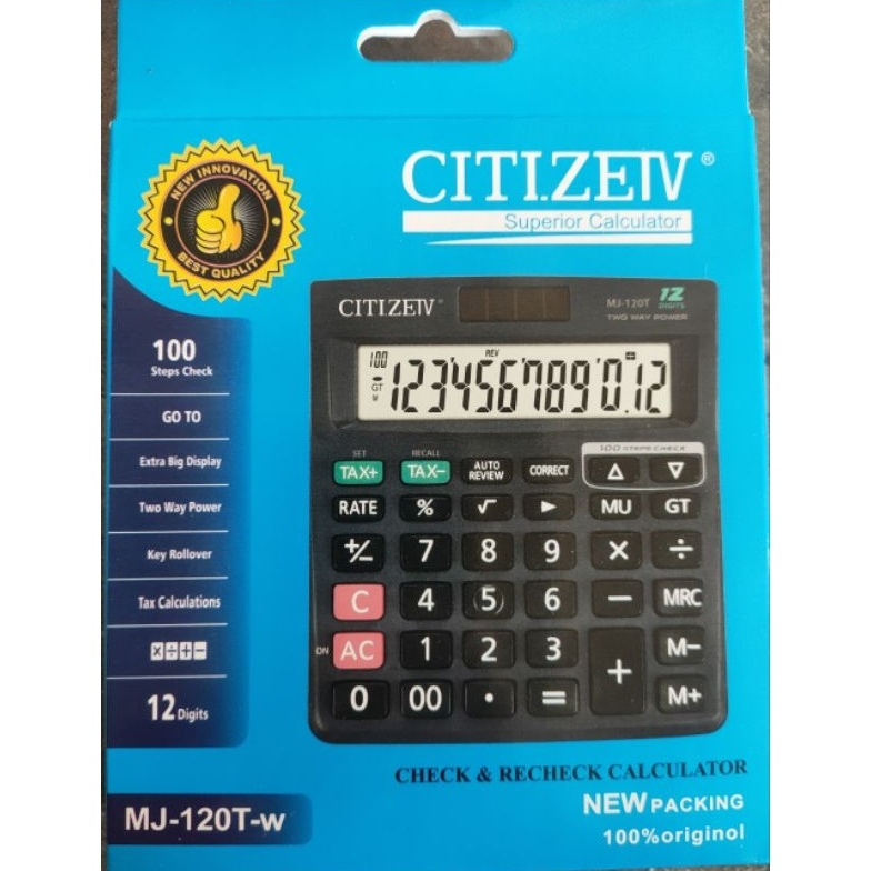 

KODE J9P Kalkulator CT12T kalkulator 12digit2power energy112 STEPS khusus dagangbisnis