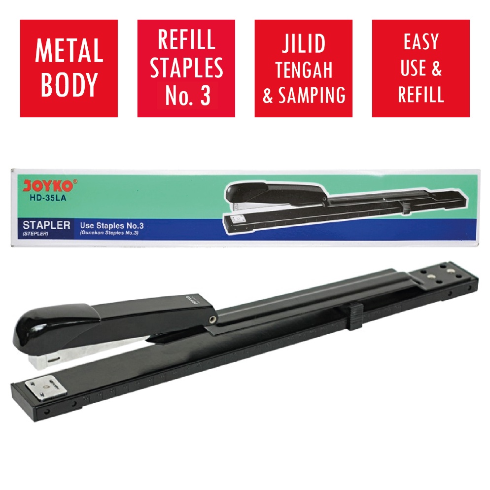 

KODE D1N8 1 Unit Stapler Hekter Panjang JOYKO HD35LA Jilid Tengah Buku Refill Isi Staples No3 No3E