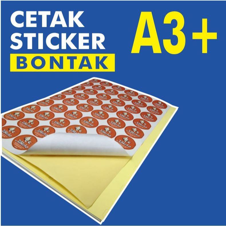 

Cetak stiker A3+ tanpa minimal order bahan bontak vinyl susu anti air termurah