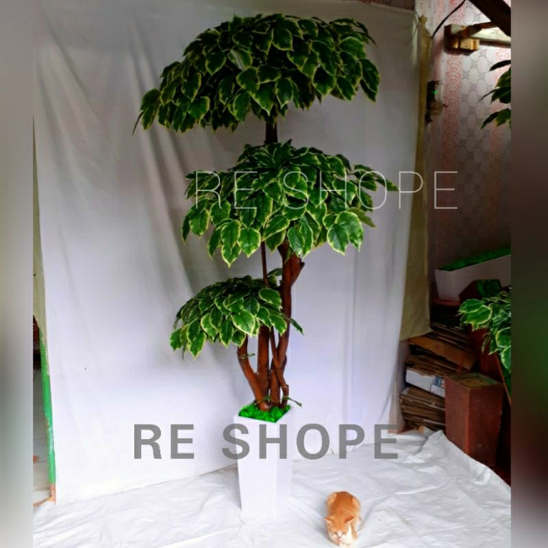 bunga hias plastik/bunga plastik/pohon hias bonsai tinggi 2mtr/pohon plastik artificial bonsay