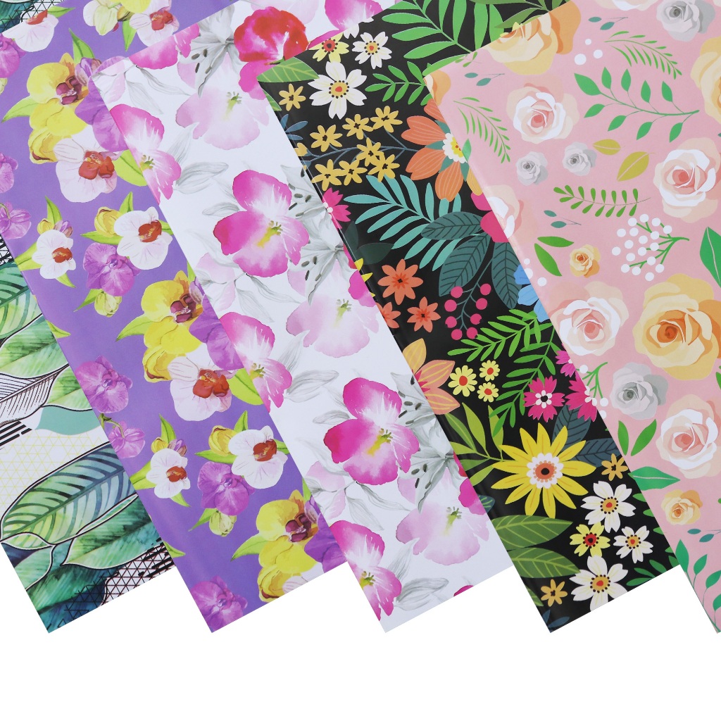 

RK SIDU Kertas Kado Glossy Motif Bunga / Floral Gift Wrap 1 Pack isi 50 Lembar - SDU GW K FLO AP