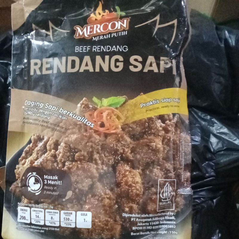 

Mercon merah putih osengdaging/rendang daging 150gram
