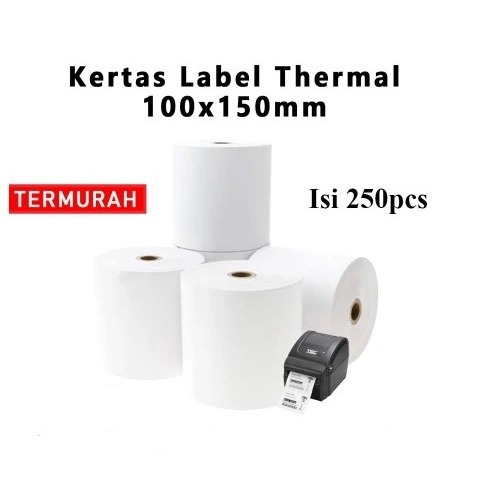 KERTAS THERMAL 100 X 150MM / LABEL STIKER BARCODE A6