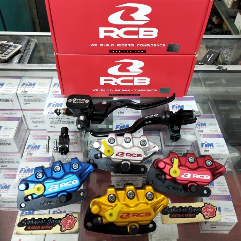 Paket RCB Kaliper Depan RCB 2 Piston Master Rem Kanan RCB E-3 Kotak 12,7MM 14MM Handle Kiri Kopling 