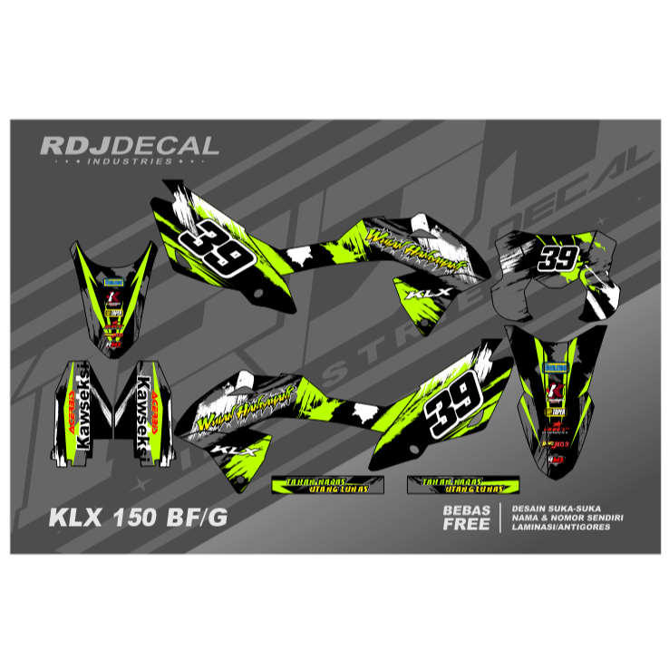 DECAL STIKER KLX BF (006) DEKAL STICKER KLX 150 G/NEW/SE EXTREME FULLBODY 2016 2017 2018 2019 2020 2