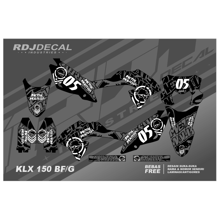 DECAL STIKER KLX BF (009) DEKAL STICKER KLX 150 G/NEW/SE EXTREME FULLBODY 2016 2017 2018 2019 2020 2