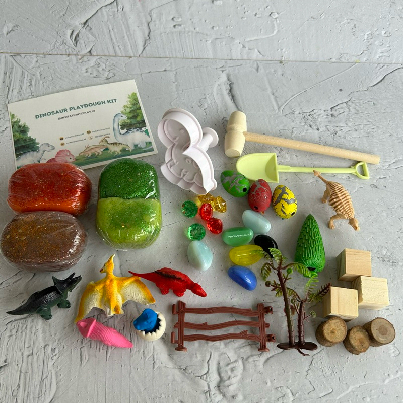 Playdough Kit Dinosaurus / Playdough Set Dinosaurus / Hampers Playdough Ultah Anak