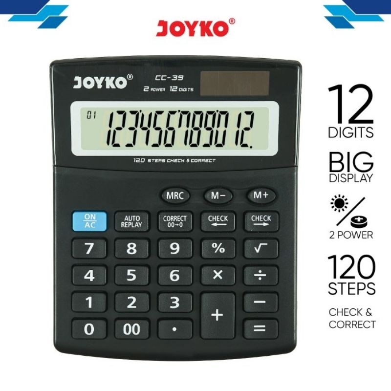 

Kalkulator Joyko CC-39 12 Digits Check Correct (1 Biji) / Calculator Joyko CC-39 /
