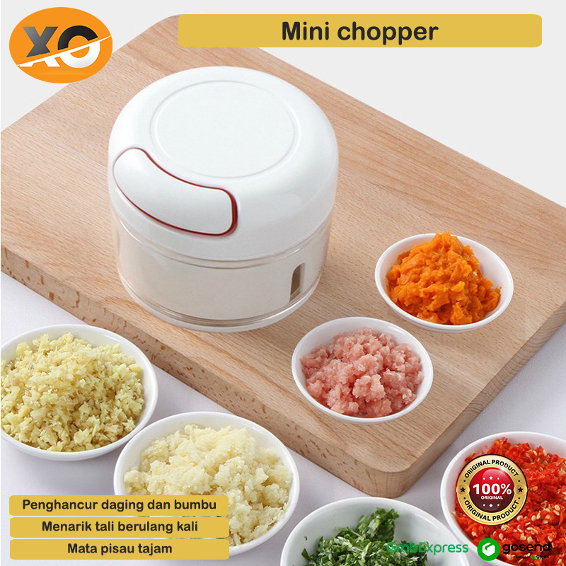 Mini Chopper Alat Pemotong Bumbu Dan Daging Blender Tangan Tarik