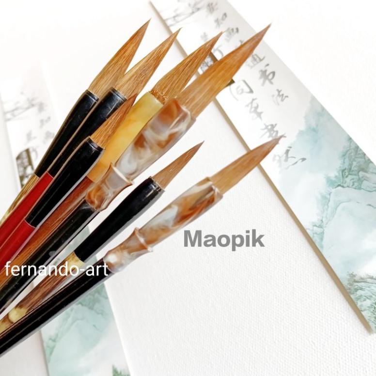 

Maopik Set 2pcs Mopit Kuas Seni Kaligrafi Cina Set 2pcsBesarKecil Mao Bi Set 2pcs ART Q1P3