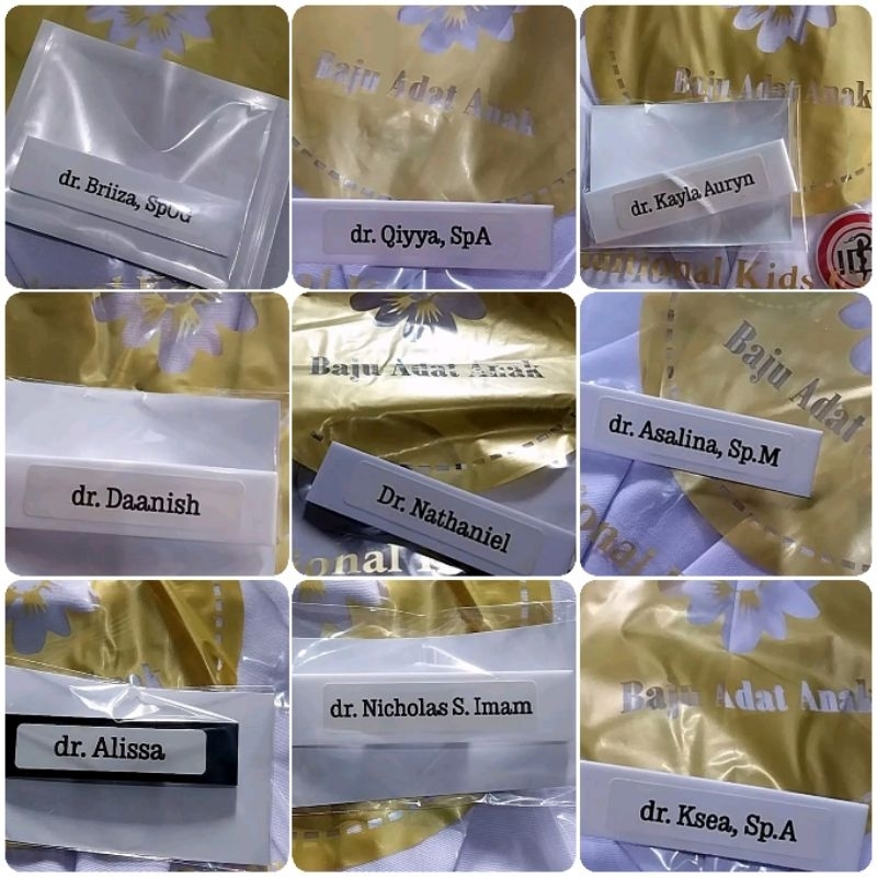 (Khusus Costumer yg Beli Baju Dokter di toko kami)Name Tag Baju Dokter | Baju Dokter | Name tag Dokt