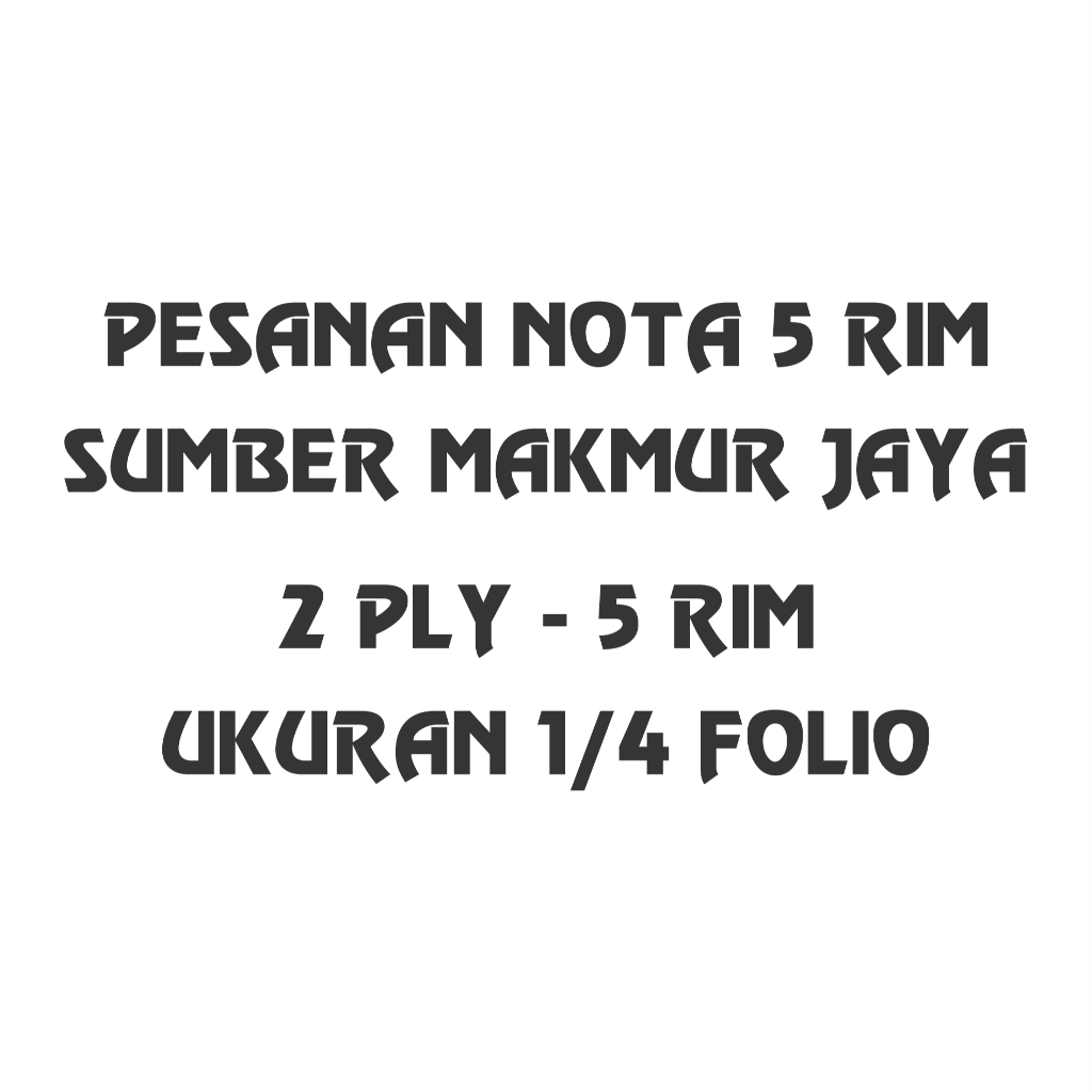 

cetak nota custom paket 4 rim