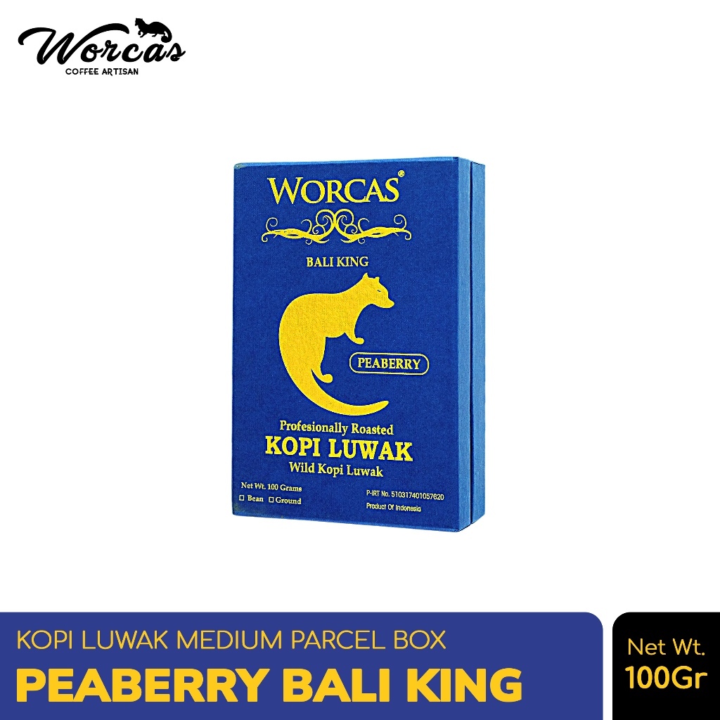 

WORCAS Kopi Luwak Liar Peaberry Bali King 100gr - Medium Gift Box