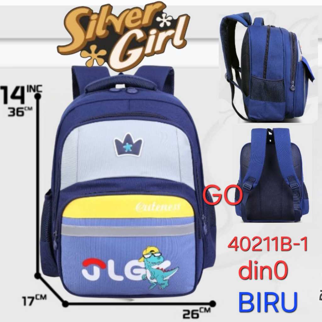 Gof Tas Alto Silver Girl Tas Ransel Sekolah Anak TK PAUD Laki Pria Cowok